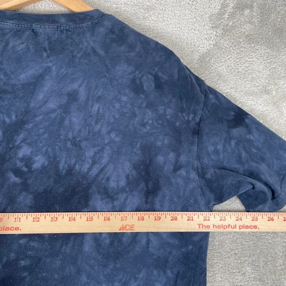 The Mountain Wolf Shirt Mens Large Blue Three Wolf Moon Tie Dye Graphic Tee - Picture 7 of 8